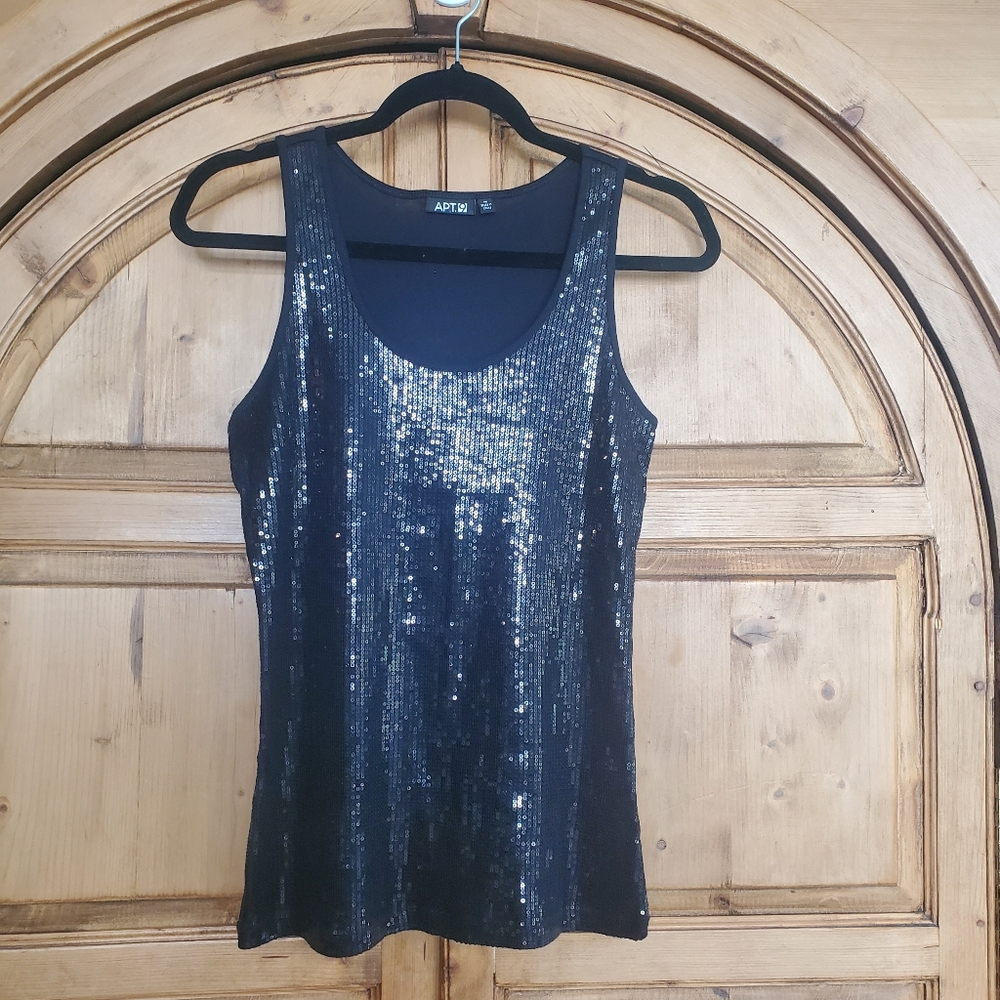 Apt 9  Black Tank Sequin Tank Size M